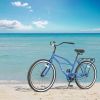 S26204 26 Inch Beach Cruiser Bike for Men and Women, Steel Frame, Single Speed Drivetrain, Upright Comfortable Rides, Multiple Colors
