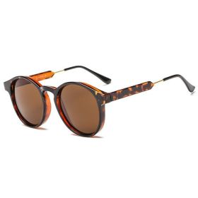 2022 Retro Round Sunglasses Women Men Brand Design Transparent Female Sun Glasses Men Oculos De Sol Feminino Lunette Soleil (Lenses Color: leopard)
