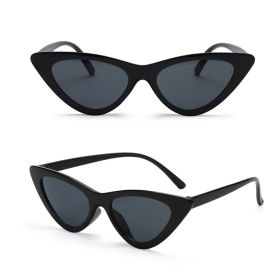 Sexy Cat Eye Triangle Sunglasses Retro Female Eyewear UV400 Sun Glasses Polarized Streetwear Trending Fashion Ladies Glasse (Lenses Color: black)